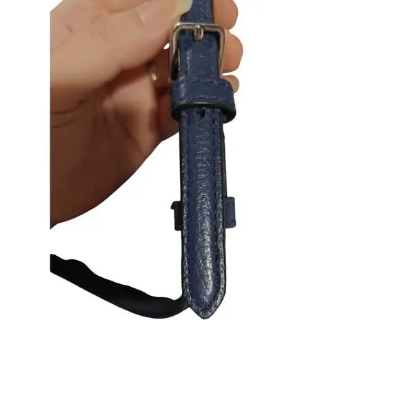 Kate Spade Leila Blue Suede Leather Crossbody Purse Bag Handbag Blueberry